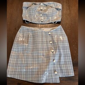 3 Piece Revolve / Lovers to Friends Tube Top, Skirt, and Blazer set